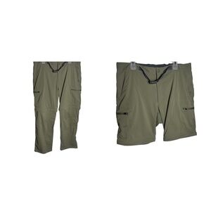 Outdoor Life Olive performance convertible zip off pants/ shorts size 38x32L